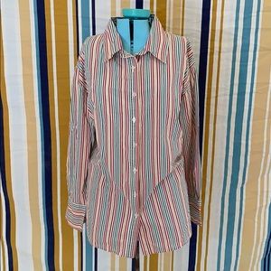 True Vintage Rainbow Stripe Button Down Shirt